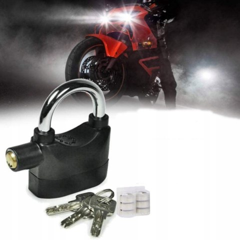 KŁÓDKA Z ALARMEM WODOODPORNA 110 dB ALARM ZABEZPIECZENIE ZAMEK + KLUCZYKI