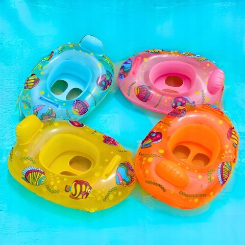 KOŁO DZIECIĘCE DMUCHANE PONTON Z SIEDZISKIEM DLA DZIECI KOLOROWE Z UCHWYTEM