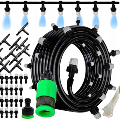 KURTYNA WODNA 10 m ZRASZACZ MGIEŁKA KLIMA OGRODOWA ZESTAW DO NAWADNIANIA