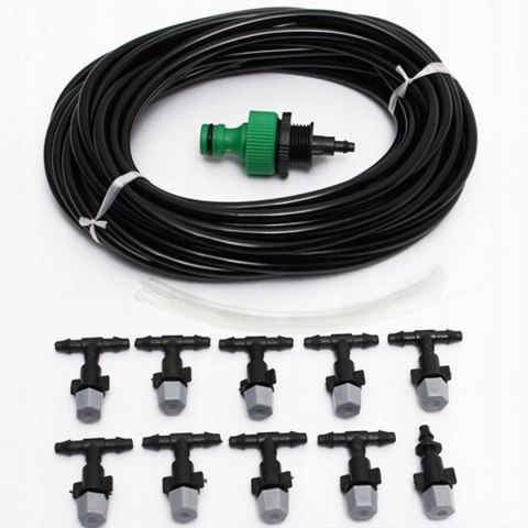 KURTYNA WODNA 10 m ZRASZACZ MGIEŁKA KLIMA OGRODOWA ZESTAW DO NAWADNIANIA