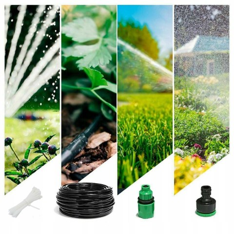 KURTYNA WODNA 10 m ZRASZACZ MGIEŁKA KLIMA OGRODOWA ZESTAW DO NAWADNIANIA