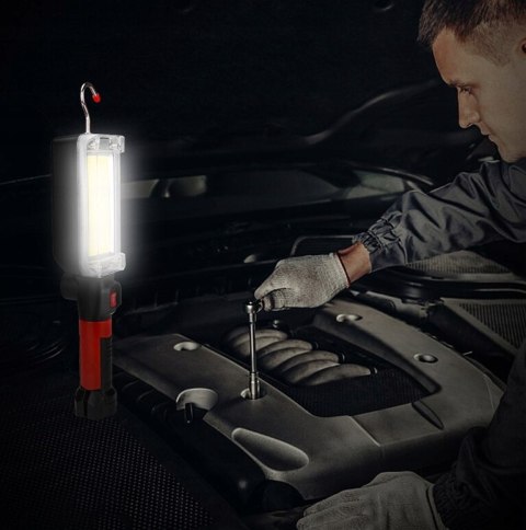 LAMPA LED USB AKUMULATOROWA WARSZTATOWA LATARKA LAMPKA MAGNES + HAK