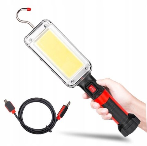 LAMPA LED USB AKUMULATOROWA WARSZTATOWA LATARKA LAMPKA MAGNES + HAK