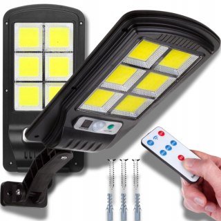 LAMPA SOLARNA OGRODOWA LED CZUJNIK ZMIERZCHU RUCHU ZEWNĘTRZNA COB + PILOT