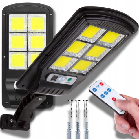 LAMPA SOLARNA OGRODOWA LED CZUJNIK ZMIERZCHU RUCHU ZEWNĘTRZNA COB + PILOT