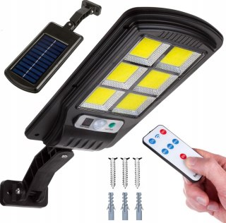 LAMPA SOLARNA OGRODOWA LED CZUJNIK ZMIERZCHU RUCHU ZEWNĘTRZNA COB + PILOT