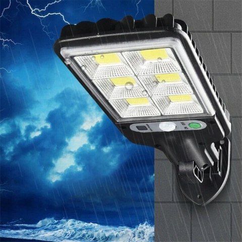 LAMPA SOLARNA OGRODOWA LED CZUJNIK ZMIERZCHU RUCHU ZEWNĘTRZNA COB + PILOT