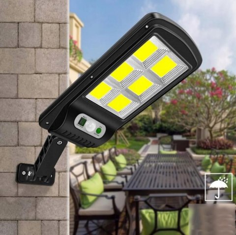 LAMPA SOLARNA OGRODOWA LED CZUJNIK ZMIERZCHU RUCHU ZEWNĘTRZNA COB + PILOT