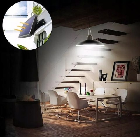 LAMPA SOLARNA PODWÓJNA ŻYRANDOL LED WISZĄCA OGRODOWA ZEWNĘTRZNA PANEL PILOT