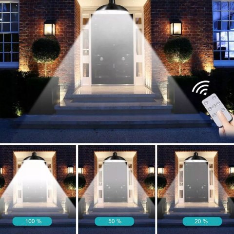 LAMPA SOLARNA PODWÓJNA ŻYRANDOL LED WISZĄCA OGRODOWA ZEWNĘTRZNA PANEL PILOT