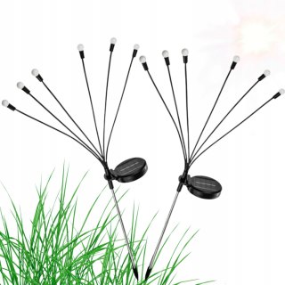 LAMPA SOLARNA WBIJANA KULE OGRODOWE kulki kuleczki LED GAŁĄZKA 6 LED 2 szt