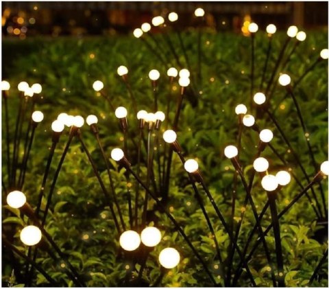 LAMPA SOLARNA WBIJANA KULE OGRODOWE kulki kuleczki LED GAŁĄZKA 6 LED 2 szt