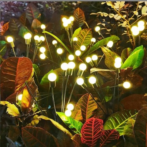 LAMPA SOLARNA WBIJANA KULE OGRODOWE kulki kuleczki LED GAŁĄZKA 6 LED 2 szt