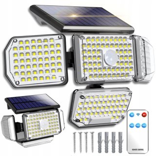 LAMPA SOLARNA ZEWNĘTRZNA OGRODOWA LED Z CZUJNIKIEM RUCHU ZMIERZCHU 4w1