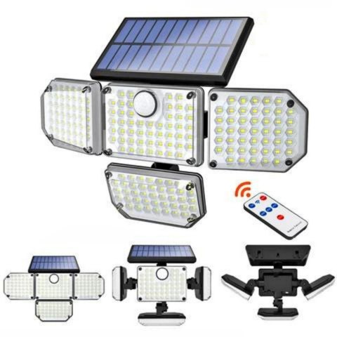LAMPA SOLARNA ZEWNĘTRZNA OGRODOWA LED Z CZUJNIKIEM RUCHU ZMIERZCHU 4w1