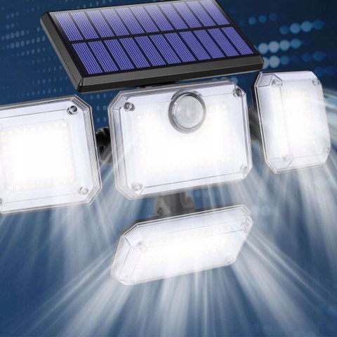 LAMPA SOLARNA ZEWNĘTRZNA OGRODOWA LED Z CZUJNIKIEM RUCHU ZMIERZCHU 4w1