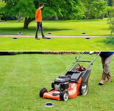 LAMPKI LAMPY LED SOLARNE DO OGRODU DYSK WBIJANE OGRODOWE GRUNTOWE MOCNE 4x