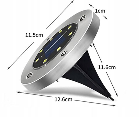 LAMPKI LAMPY LED SOLARNE DO OGRODU DYSK WBIJANE OGRODOWE GRUNTOWE MOCNE 4x