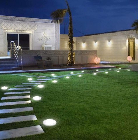 LAMPKI LAMPY LED SOLARNE DO OGRODU DYSK WBIJANE OGRODOWE GRUNTOWE MOCNE 4x