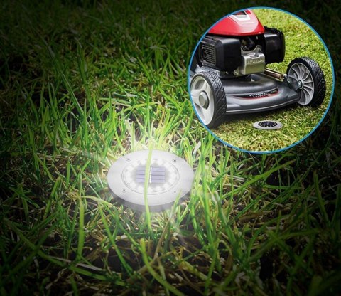 LAMPY LAMPKI SOLARNE LED DO OGRODU DYSK WBIJANE OGRODOWE GRUNTOWE MOCNE 8x