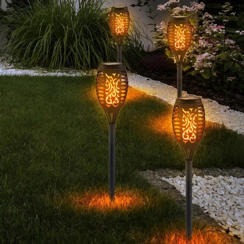 LAMPY POCHODNIE SOLARNE OGRODOWE PŁOMIEŃ LED LAMPKI LAMPKA SOLARNA 8x