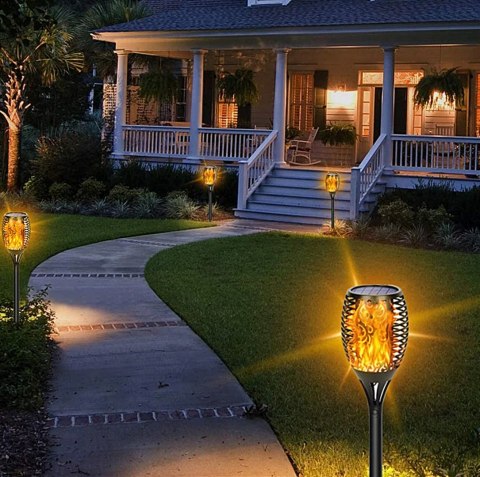 LAMPY POCHODNIE SOLARNE OGRODOWE PŁOMIEŃ LED LAMPKI LAMPKA SOLARNA 8x