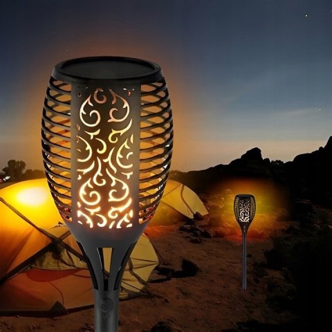 LAMPY POCHODNIE SOLARNE OGRODOWE PŁOMIEŃ LED LAMPKI LAMPKA SOLARNA 8x