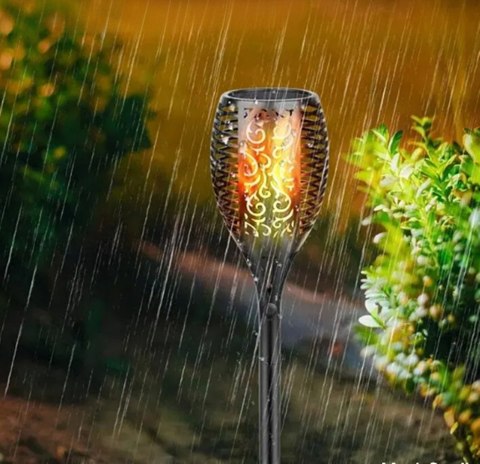 LAMPY POCHODNIE SOLARNE OGRODOWE PŁOMIEŃ LED LAMPKI LAMPKA WBIJANA 12x