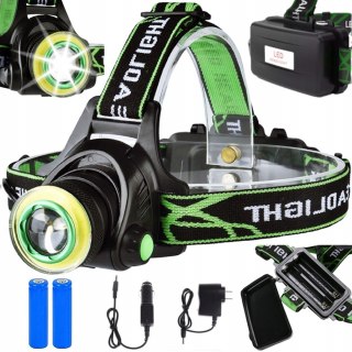 LATARKA CZOŁOWA MOCNA CZOŁÓWKA LED AKUMULATOROWA NA GŁOWĘ REFLEKTOR COB