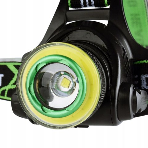 LATARKA CZOŁOWA MOCNA CZOŁÓWKA LED AKUMULATOROWA NA GŁOWĘ REFLEKTOR COB