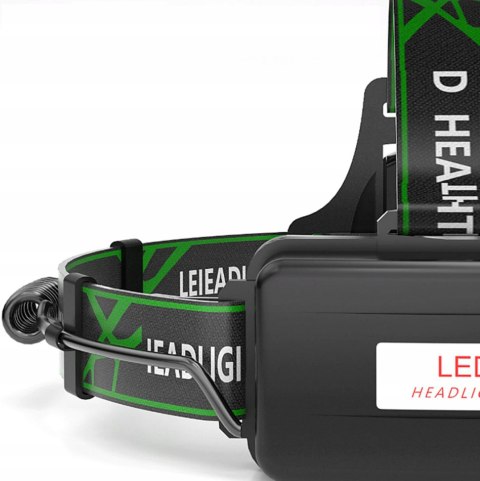 LATARKA CZOŁOWA MOCNA CZOŁÓWKA LED AKUMULATOROWA NA GŁOWĘ REFLEKTOR COB