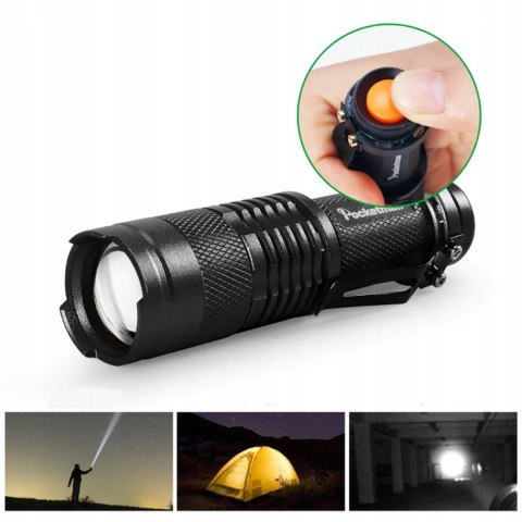 LATARKA LED TAKTYCZNA ZOOM WODOODPORNA PODRĘCZNA Wojskowa MOCNA ZESTAW 2SZT