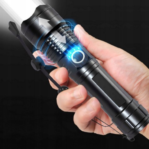 LATARKA TAKTYCZNA AKUMULATOROWA LED MOCNA WOJSKOWA SZPERACZ WODOODPORNA USB