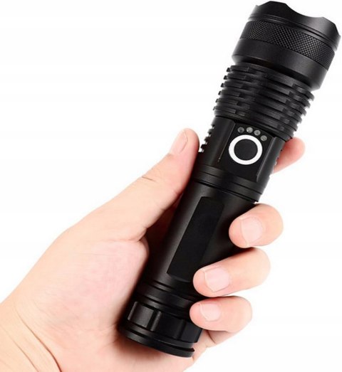 LATARKA TAKTYCZNA AKUMULATOROWA LED MOCNA WOJSKOWA SZPERACZ WODOODPORNA USB