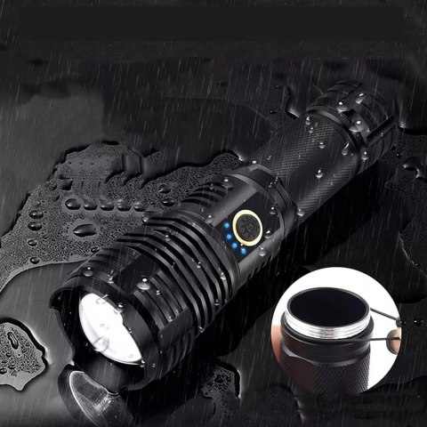 LATARKA TAKTYCZNA AKUMULATOROWA LED MOCNA WOJSKOWA SZPERACZ WODOODPORNA USB