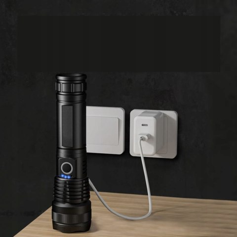 LATARKA TAKTYCZNA AKUMULATOROWA LED MOCNA WOJSKOWA SZPERACZ WODOODPORNA USB