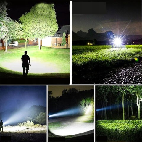 LATARKA TAKTYCZNA AKUMULATOROWA LED MOCNA WOJSKOWA SZPERACZ WODOODPORNA USB