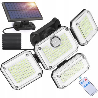 Lampa Solarna LED 4w1 Czujnik Ruchu Mocna Zewnętrzna Ogrodowa + PILOT
