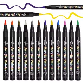 MARKERY PISAKI AKRYLOWE PĘDZELEK MAZAKI Z FARBĄ Flamastry WODOODPORNE 36szt