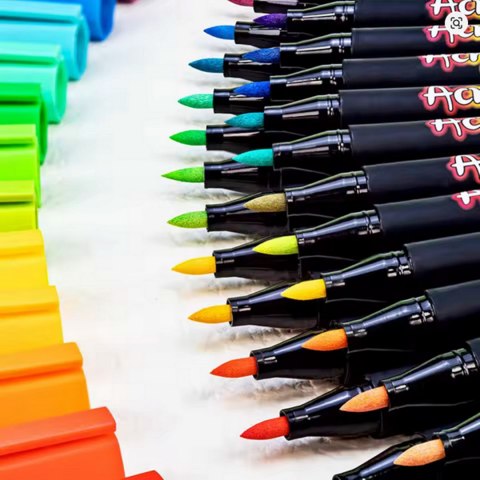 MARKERY PISAKI AKRYLOWE PĘDZELEK MAZAKI Z FARBĄ Flamastry WODOODPORNE 36szt