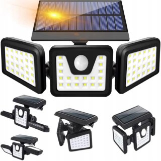 MOCNA LAMPA SOLARNA LED ULICZNA OGRODOWA Z CZUJNIKIEM RUCHU REGULACJA PANEL