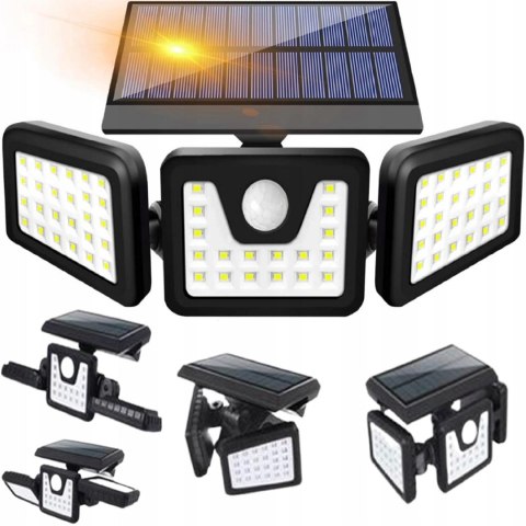 MOCNA LAMPA SOLARNA LED ULICZNA OGRODOWA Z CZUJNIKIEM RUCHU REGULACJA PANEL