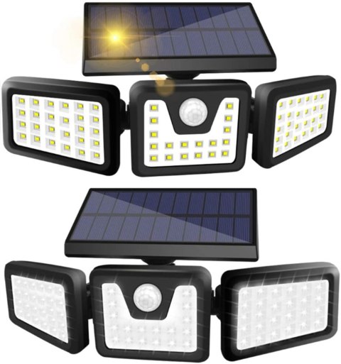 MOCNA LAMPA SOLARNA LED ULICZNA OGRODOWA Z CZUJNIKIEM RUCHU REGULACJA PANEL