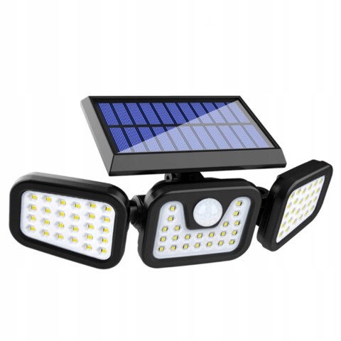MOCNA LAMPA SOLARNA LED ULICZNA OGRODOWA Z CZUJNIKIEM RUCHU REGULACJA PANEL