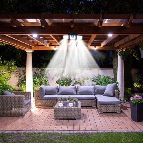 MOCNA LAMPA SOLARNA LED ULICZNA OGRODOWA Z CZUJNIKIEM RUCHU REGULACJA PANEL