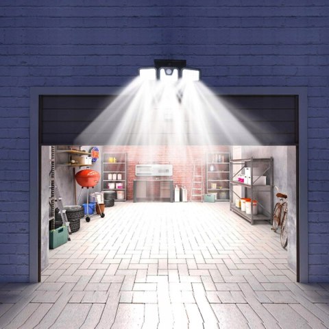 MOCNA LAMPA SOLARNA LED ULICZNA OGRODOWA Z CZUJNIKIEM RUCHU REGULACJA PANEL