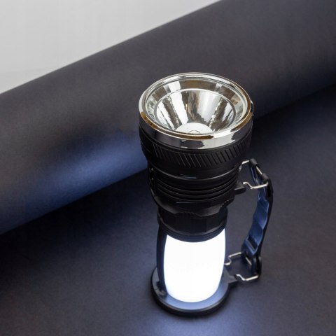 MOCNA LATARKA SZPERACZ PANEL SOLARNY LED REFLEKTOR 4W1 3W+10W POWERBANK