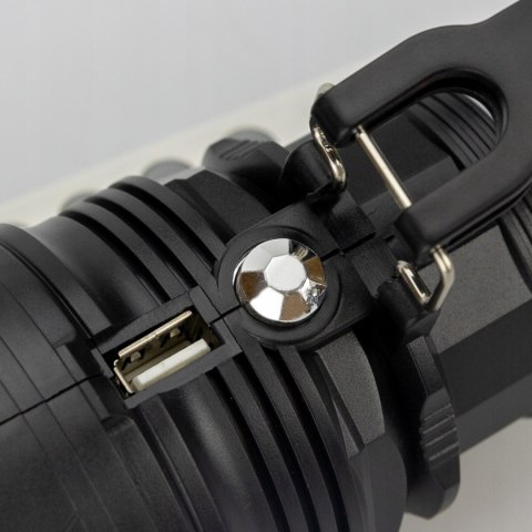 MOCNA LATARKA SZPERACZ PANEL SOLARNY LED REFLEKTOR 4W1 3W+10W POWERBANK