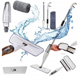 MOP PŁASKI DO MYCIA PODŁOGI ZE SPRYSKIWACZEM + wkład nakładka MIKROFIBRA