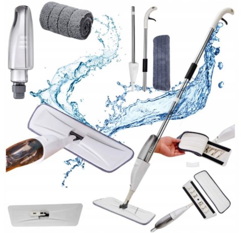 MOP PŁASKI DO MYCIA PODŁOGI ZE SPRYSKIWACZEM + wkład nakładka MIKROFIBRA